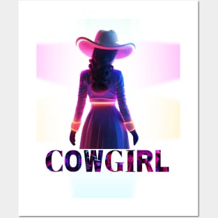 Neon Cowgirl Mystery: Bold Design for the Brave Posters and Art